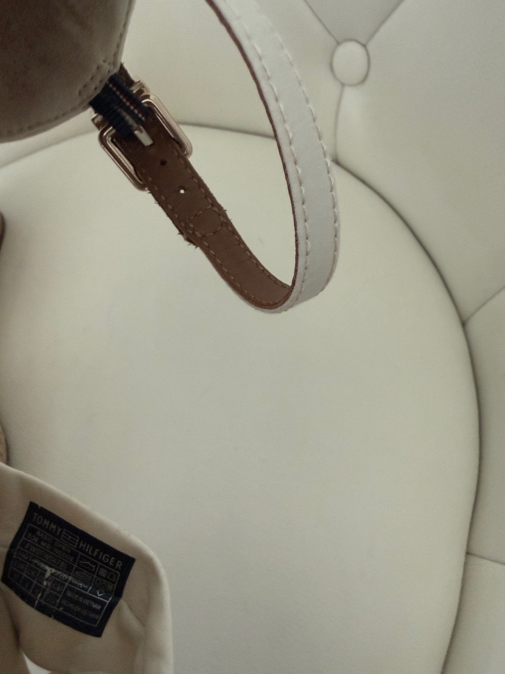 Tommy Hilfiger White Cream Wedge Espadrille Sandals with Tan Ankle Strap 6.5 - Picture 9 of 13